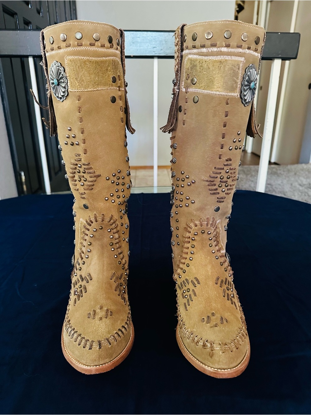 Double D Ranch by Old Gringo Desert Chuks Suede Fringe Boots Size 10B